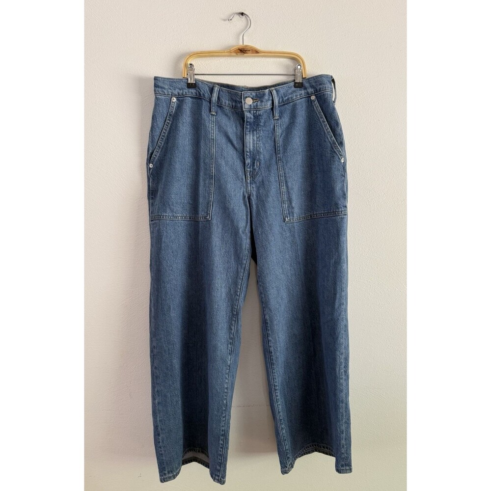 J Crew  Camp Pocket Wide Leg Jeans Women Size 31 Petite Elaine Wash New